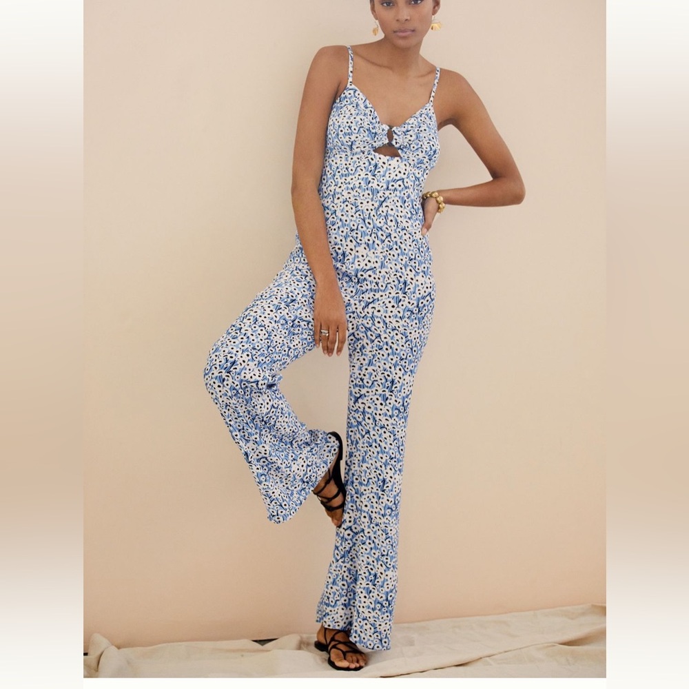 Hutch daisy print jumpsuit with bell bottom